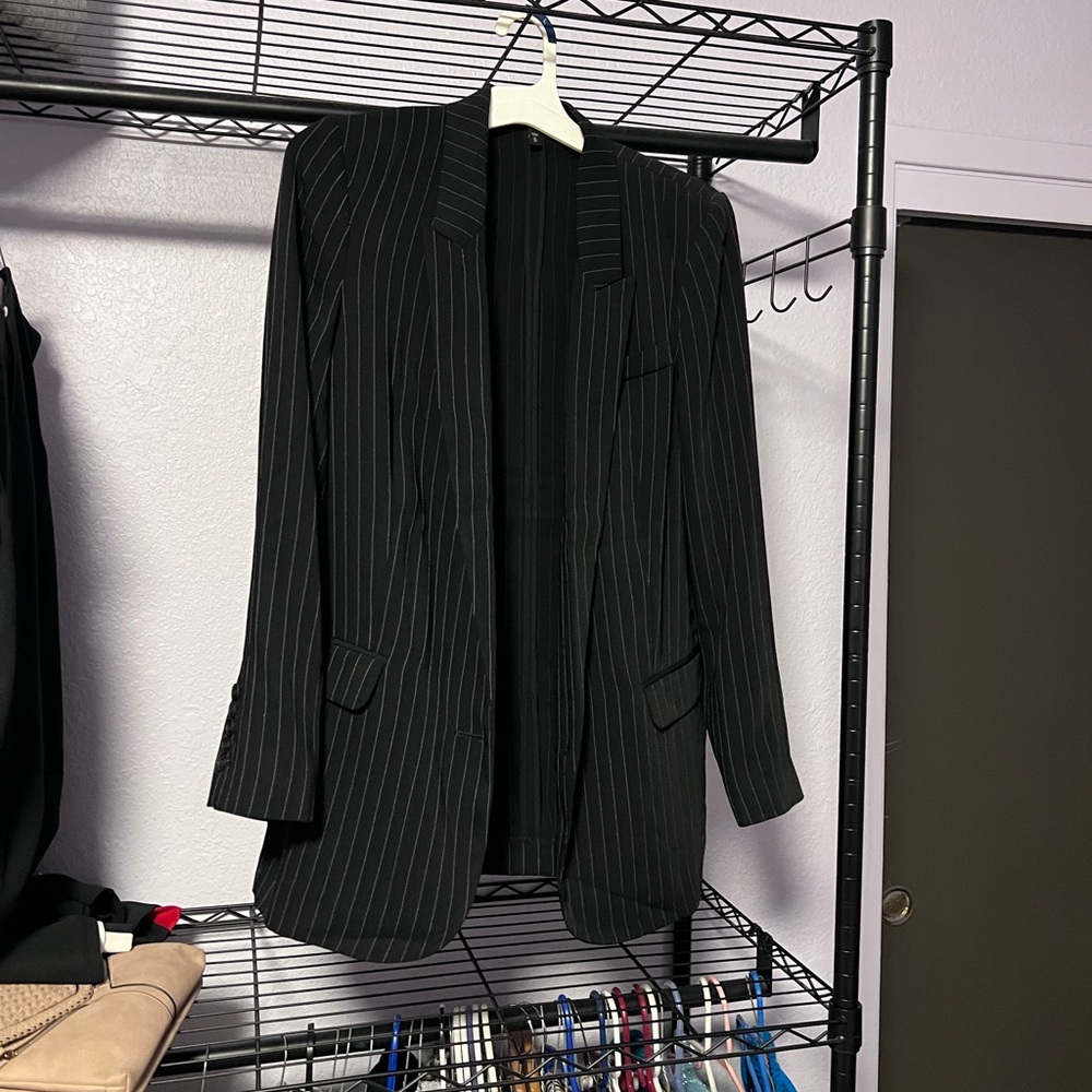 Express Charcoal Pinstripe Jacket
